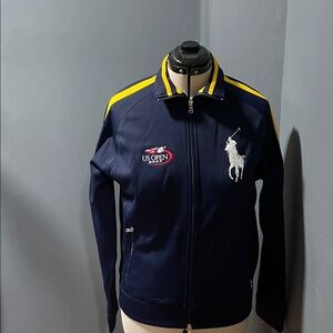 Polo by Ralph Lauren Men's Navy and Yellow Bomber Jacket Size-Medium NWOT